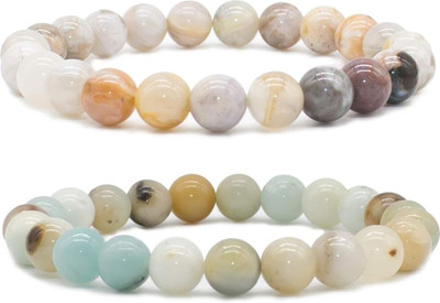 VIBESLE Crystal Beads Charm Bracelet(Pack of 2)