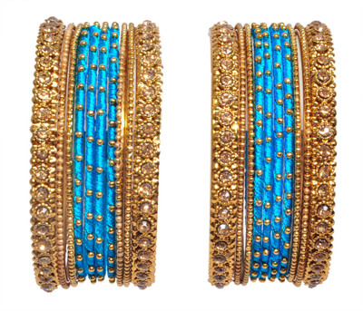 Amika Metal Zircon Gold-plated Bangle Set(Pack of 20)
