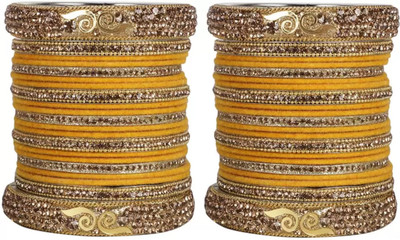Rajwadi Alloy Crystal Bangle Set(Pack of 10)