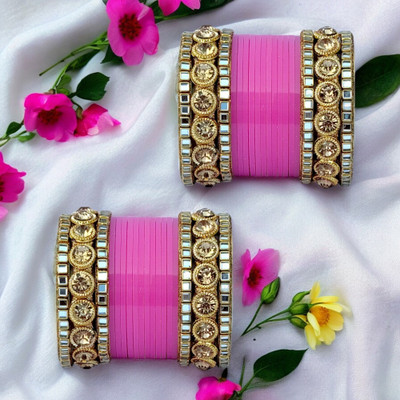 HouseOfCommon Plastic Beads, Zircon Bangle Set(Pack of 2)