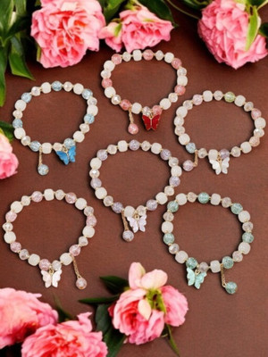 ELCETRATD JEWELLERY Alloy Gold-plated Charm Bracelet(Pack of 6)
