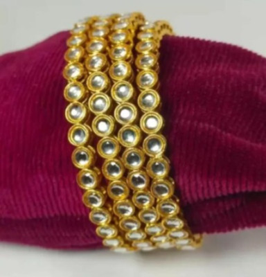 jayajwell Alloy Zircon Gold-plated Bangle Set(Pack of 4)