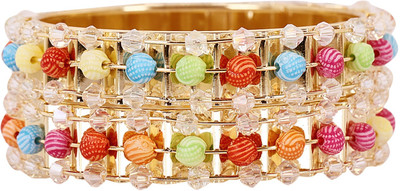 Oneys collection Alloy Beads Gold-plated Bangle Set(Pack of 2)
