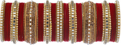 RENOY Metal Crystal Bangle Set(Pack of 58)