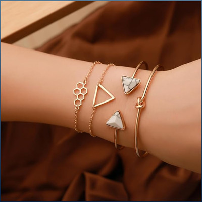 Zaphariq Alloy Gold-plated Bracelet Set(Pack of 4)