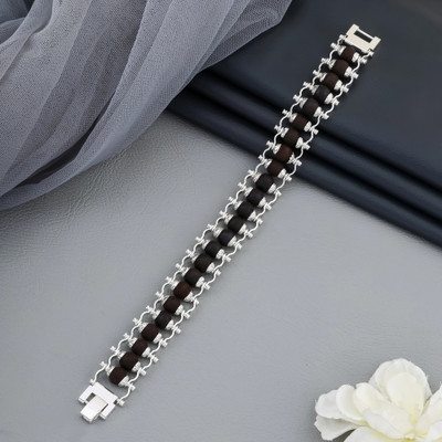 MK Gallery Brass, Wood Rhodium Bracelet