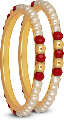 JFL - Jewellery for Less Copper Gold-plated Bangle Set(Pack of 2)