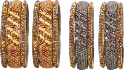 Terraband Alloy Crystal Bangle Set(Pack of 12)