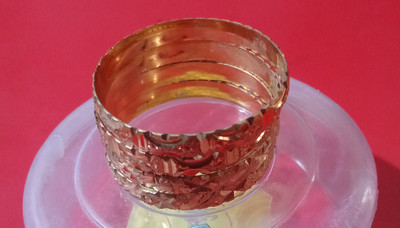 DeviCollections Metal Gold-plated Bangle Set(Pack of 4)