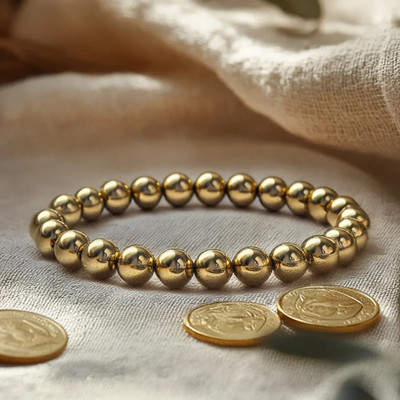 TrueBuy Pyrite, Stone, Golden Pyrite, Crystal Agate Bracelet