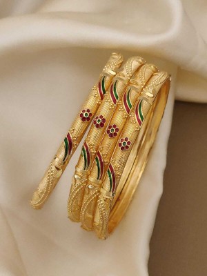 OmKrishiv Brass Gold-plated Bangle Set(Pack of 4)