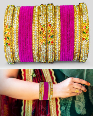 Atrika Metal Zircon Bangle Set(Pack of 20)