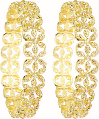ZULKA Alloy Zircon Gold-plated Kada(Pack of 2)