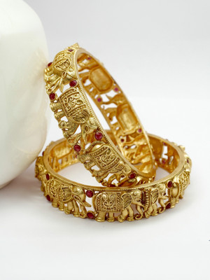 Panini Jewels Alloy Gold-plated Bangle Set(Pack of 2)