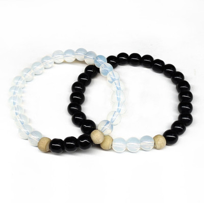 Jewelswonder Stone, Crystal Beads Bracelet Set(Pack of 2)