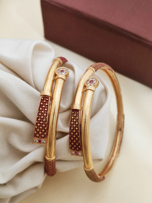 DH Brass Gold-plated Bangle(Pack of 2)