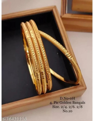 Dhavni Enterprise Copper Gold-plated Bangle Set(Pack of 4)