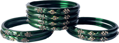 Bhooprama Glass Crystal Enamel Bangle Set(Pack of 8)