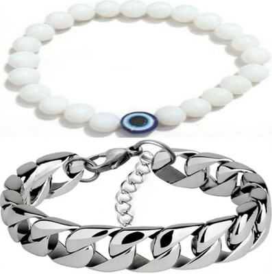 HouseOfCommon Crystal, Stainless Steel Bracelet(Pack of 2)
