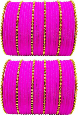 XOZTI Metal, Fabric Bangle Set(Pack of 10)