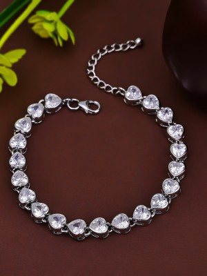 Pissara by Sukkhi Silver Cubic Zirconia Rhodium Bracelet