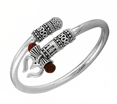 Spyroniix Reeal Treasuree Stainless Steel Silver Coated Kada