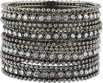 Efulgenz Alloy Silver Bangle(Pack of 12)