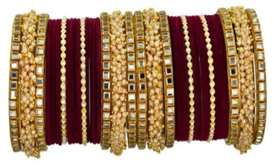 DONERIA Metal Beads Bangle Set(Pack of 40)