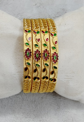 Shree Enterprises Brass Gold-plated Bangle Set(Pack of 4)