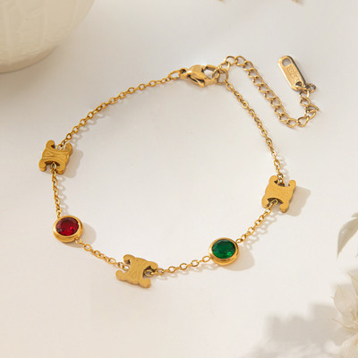 MYKI Stainless Steel Gold-plated Charm Bracelet