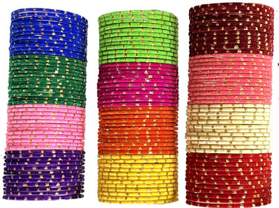 sp enterprise Glass Enamel Bangle Set(Pack of 10)