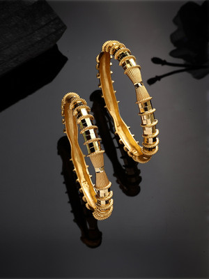 ZENEME Brass Gold-plated Bangle(Pack of 2)