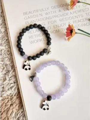 Agatesvibe Stone, Crystal, Glass Beads Bracelet(Pack of 2)