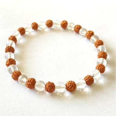 AtheenaAris Stone, Crystal, Rudraksha Beads Bracelet