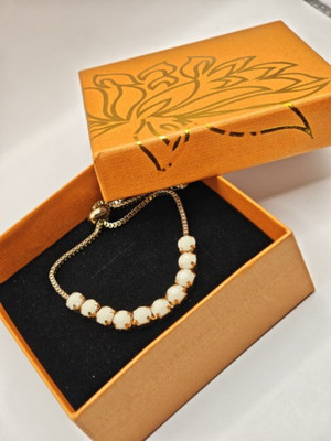 sapraa trends Stainless Steel Crystal Gold-plated Bracelet