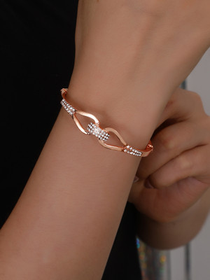 Shining Diva Metal Crystal Gold-plated Bracelet
