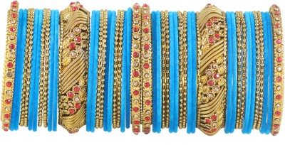 NMII Metal Zircon Enamel Bangle Set(Pack of 46)