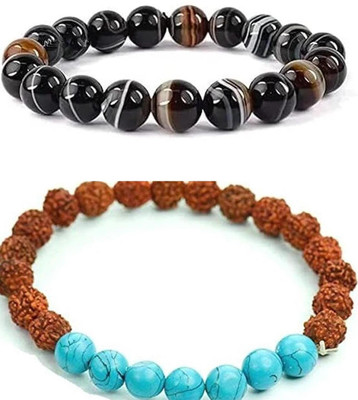 EPSAA Stone, Crystal, Rudraksha Bracelet(Pack of 2)