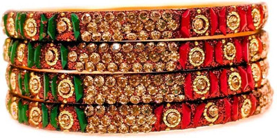 RKGlow Lac Crystal Copper Bangle(Pack of 4)