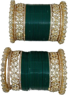 MS RAJESHWARI Plastic Cubic Zirconia, Crystal Chudas(Pack of 2)
