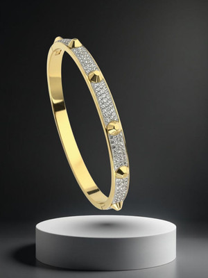 KIVORA Alloy Cubic Zirconia Gold-plated Kada