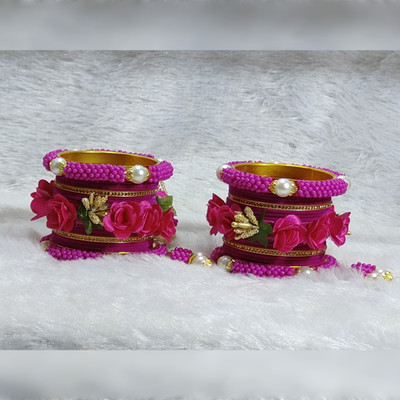 MAHAVEER TRADERS Alloy Gold-plated Bangle Set(Pack of 10)