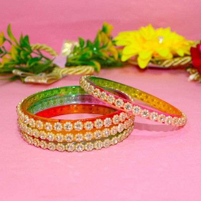roopn Glass Bangle Set(Pack of 4)