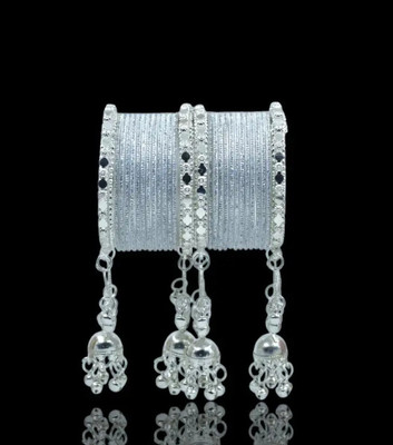 ELITEBAZAAR Metal Silver Bangle Set(Pack of 28)