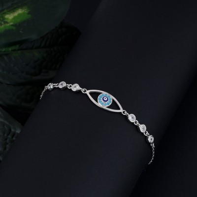 GIVA Sterling Silver Zircon Rhodium Bracelet