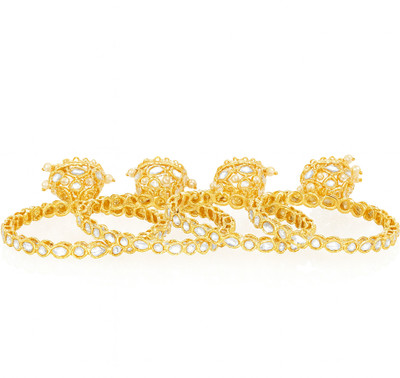 GC PREMIUM JEWELLERY Brass Gold-plated Bangle Set(Pack of 4)
