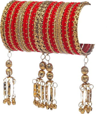 GLIKA Metal Zircon Gold-plated Bangle Set(Pack of 38)