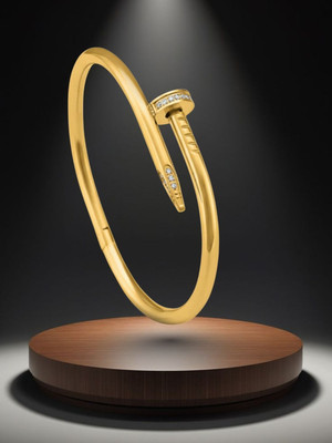 KIVORA Alloy Cubic Zirconia Gold-plated Kada