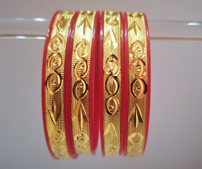 Rudra Plastic Gold-plated Bangle Set(Pack of 4)