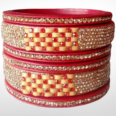 RADHIKAA FASHIONS Lac Crystal Bangle Set(Pack of 6)